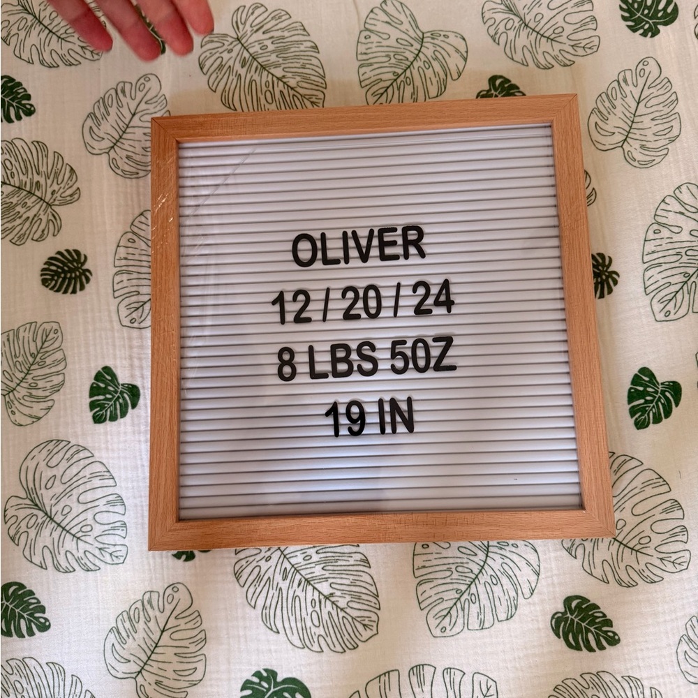 Wooden Letter Board , White with Black Letters